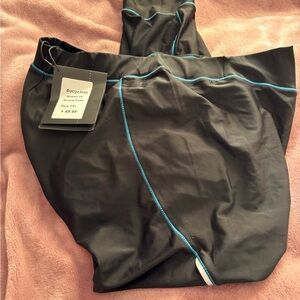 Women's Black Joggers with Blue Trim